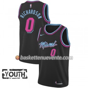 Maillot Basket Miami Heat Josh Richardson 0 2018-19 Nike City Edition Noir Swingman - Enfant